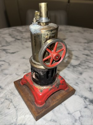 #ad Stationary German Steam Engine Tin Burner Toy Fleichmann 1950#x27;s $159.95