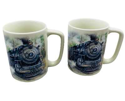 Zug Kaffeebecher Lokomotive Eisenbahn Japan Sonnenaufgang Otagiri Vintage Opa Papa