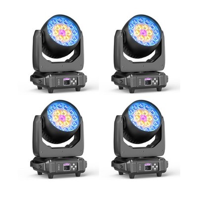 19x15W RGBW 4-in-1 LED Wash Zoom Moving Head Beam Light DJ Party Stage w/Case