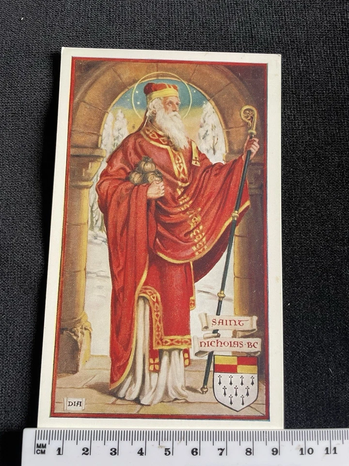 VINTAGE MOWBRAYS SAINTS CARD SAINT NICHOLAS FATHER CHRISTMAS SANTA - Image 4 of 4