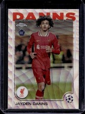 2024-25 Topps Chrome UEFA Jayden Danns RC Wave Refractor Rookie #193 Liverpool