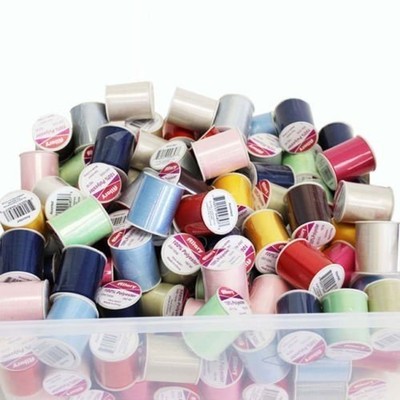 24 Pack Bulk Buy Allary 100% Polyester 200 Yds Sewing Threads (Black )