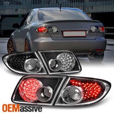 Fits 03-08 Mazda Mazda 6 Sport Jdm Black Full Led Tail Lights 4pcs Wtrunk Piece