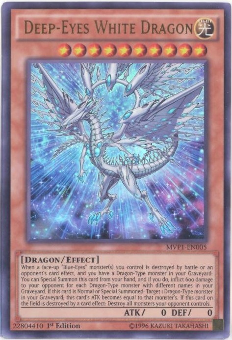 Ultra Rare Holo Yu-Gi-Oh MVP1-EN005 Deep-Eyes White Dragon NM/Mint
