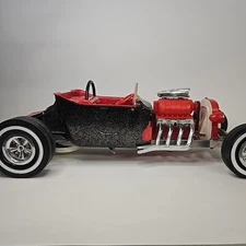 1960'S Marx 24" BIG Red Hot Rod Battery Operated T Bucket Toy Car Vintage 
