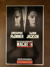 2002 Macbeth Glenda Jackson Christopher Plummer  Window Card Poster  14x22