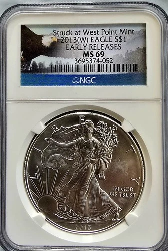 2013-W $1 American Silver Eagle NGC MS69  West Point Mint Early Releases