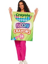 Crayola Crayon NEON Box Halloween Costume Quik Change OS 14 Teen Adult