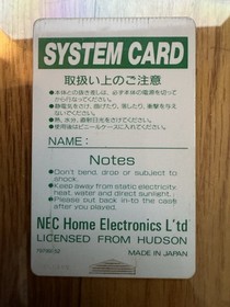 NEC PC Engine/CoreGrafx CD Rom 2 System Card Ver. 2.0 Japan