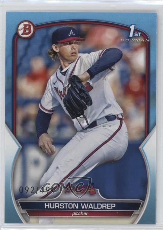 2023 Bowman Draft Sky Blue 92/499 Hurston Waldrep #BD-114 09an