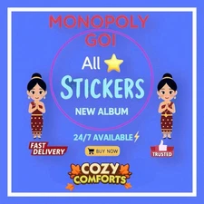 Monopoly Go Stickers  1-6⭐ Stars (ALL STICKERS AVAILABLE)🔥CHEAPEST PRICE⭐24/7
