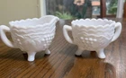 Imperial Glass Milk Glass Sugar and Creamer Set Grape Pattern Vintage c1970s