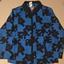 Unisex Kids Blue/Black Graphic Cartoon Mickey Mouse Jacket, Size 9/10