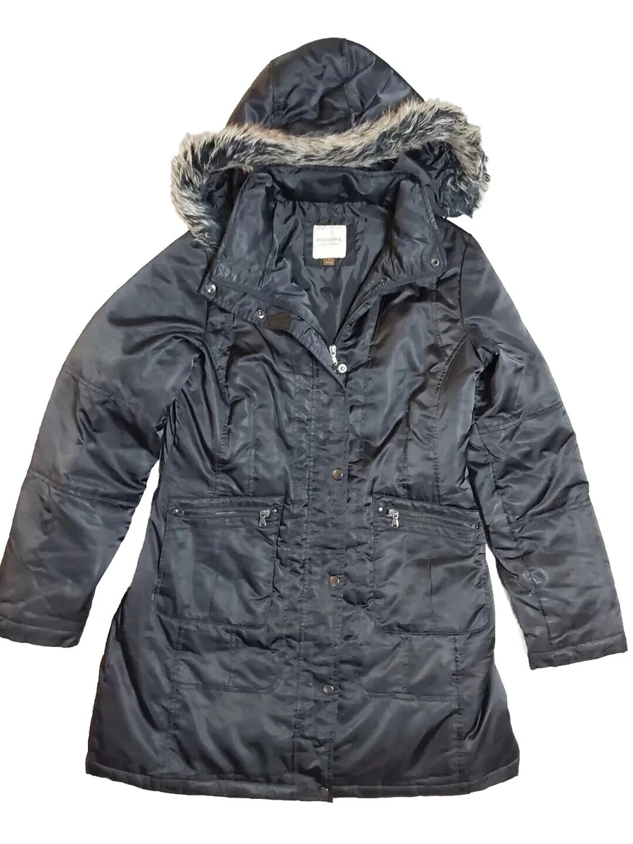 Women's thigh length puffer hot sale jacket