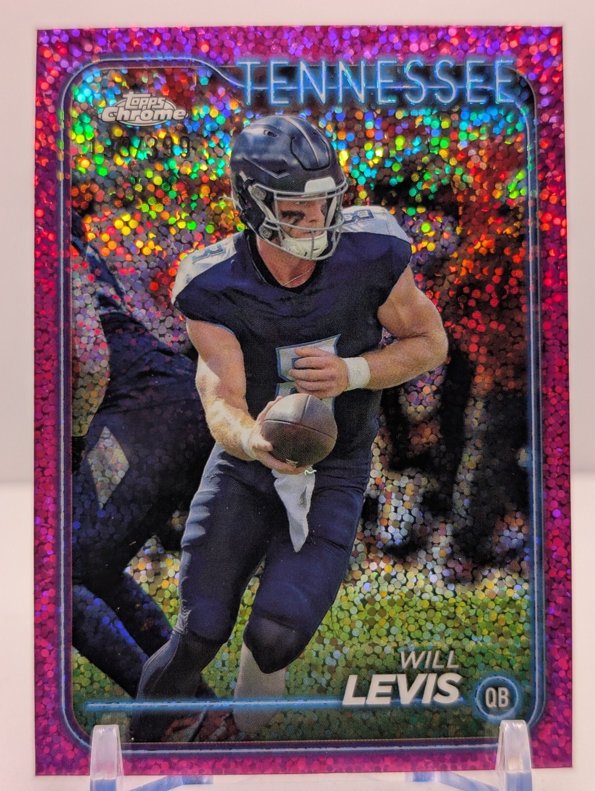 2024 Topp Chrome Football - #188 Will Levis Magenta Speckle Refractor /399