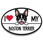 Magnet Me Up I Love My Boston Terrier Dog Breed Car Magnet Decal, 4x6 in Oval