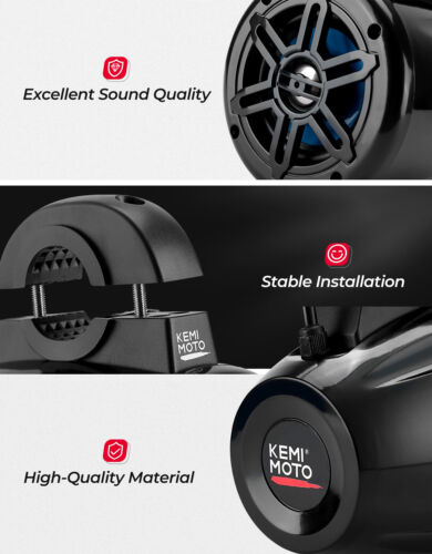 4'' Bluetooth Speakers Stereo Audio System For 1.2'' - 2'' ATV UTV Marine Tower - Picture 5 of 9