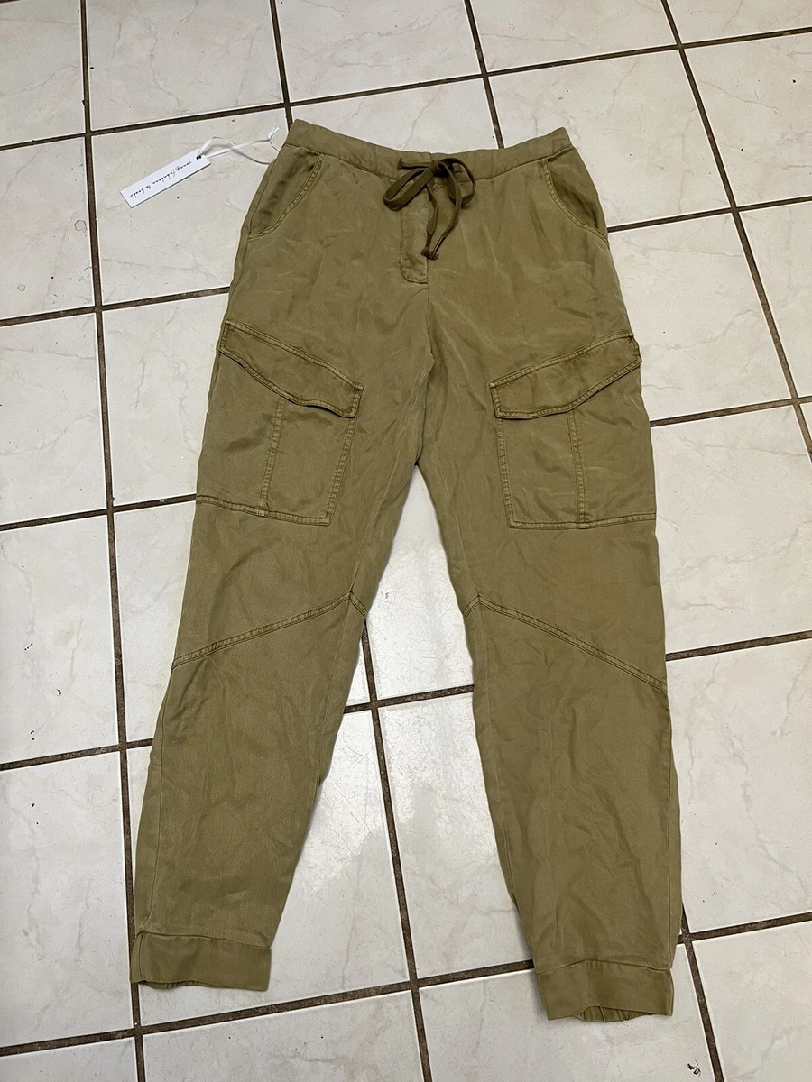 YOUNG FABULOUS & BROKE NWT! Khaki Green 100% Tencel Cargo Jogger Pants Sz S  NEW!