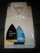 NOS New Vintage Men's Short Sleeve Dress Shirt White Custom Aristocrat Sz 16