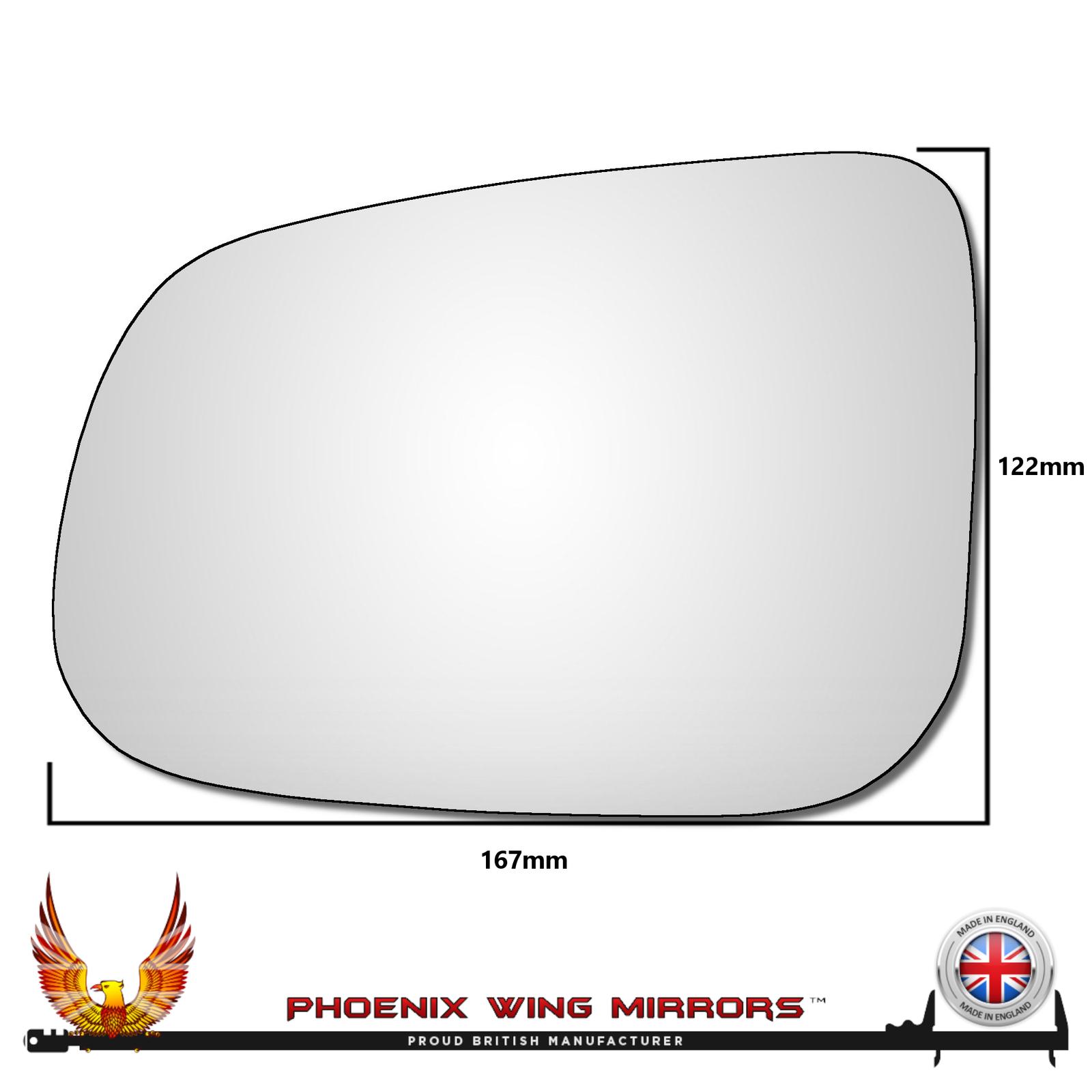 Left Hand Passenger Side Jaguar XK / XKR 2009-2015 Convex Wing Door Mirror Glass