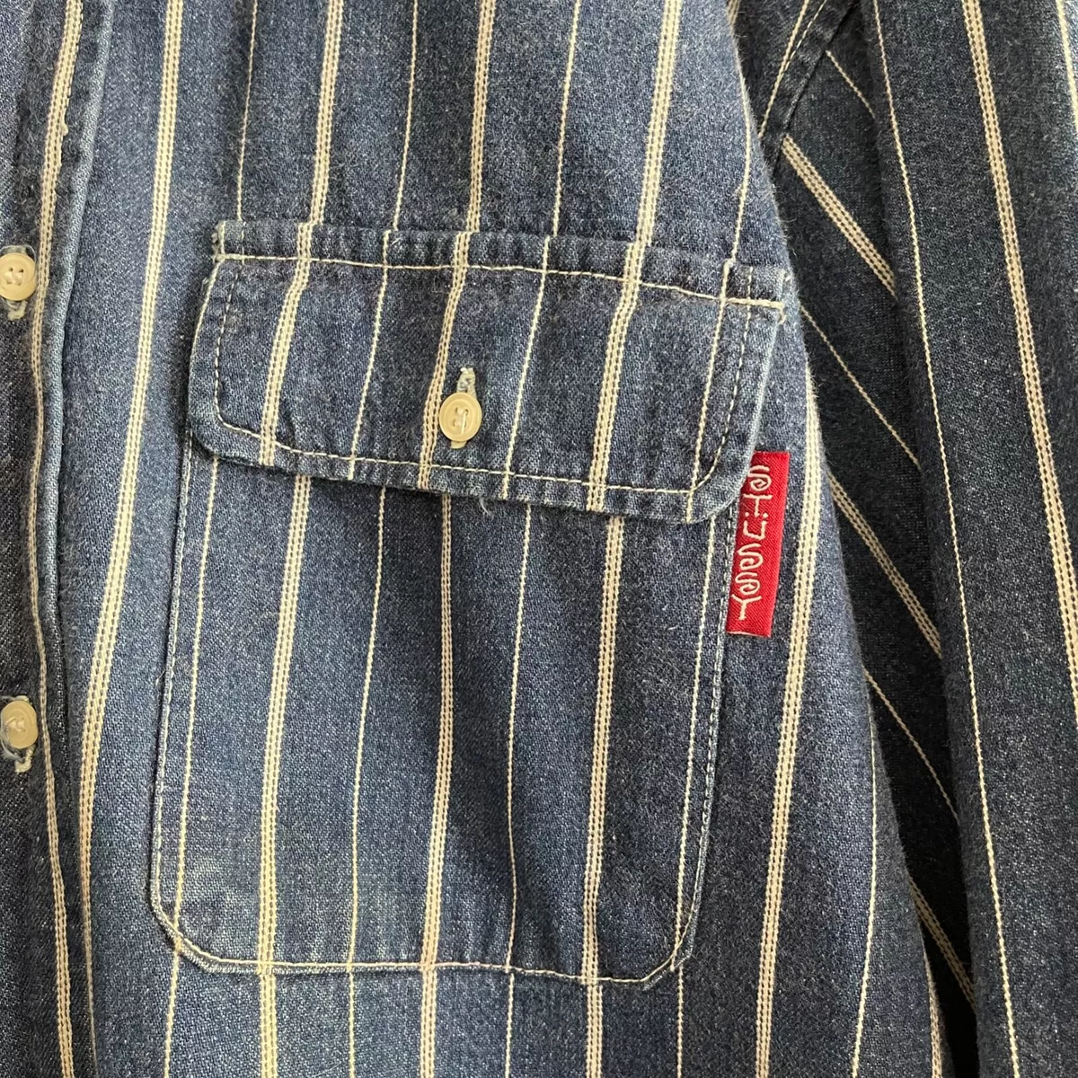 Vintage 90s Stussy Medium Men's Jacket Collar Denim Chore Shirt