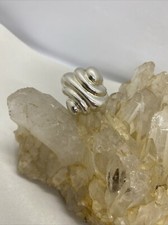 Vintage Modernist Wavy Ribbed Dome Design Sterling Silver Mexican Ring 7 3/4