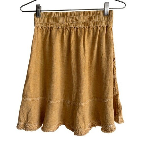 Pilcro Anthropologie Flounced Mini Skirt, Linen Blend, Size XS - Picture 6 of 7