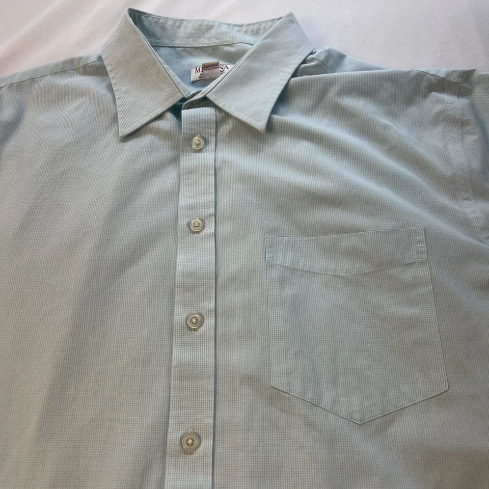 "Camisa con botones azul/blanco Merona para hombre XL 17-17,5"" vestido de negocios informal con cuello" Foto 2 de 4