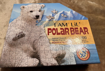 New Madd Capp Puzzles I am lil Polar Bear 100 pcs Animal Shaped