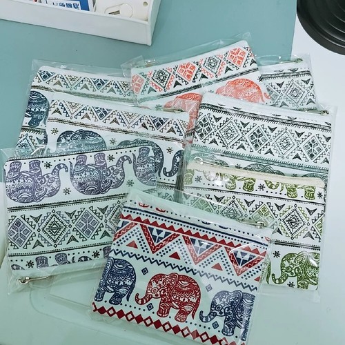 100 Bags Wallet Elephant Purse Souvenir Thai Coins Pouch Keychain Zip Gift Set - Picture 10 of 10