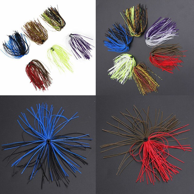 13.6cm 50 Strands/Bundle Silicone Skirts Fishing Skirt Jig Colorful
