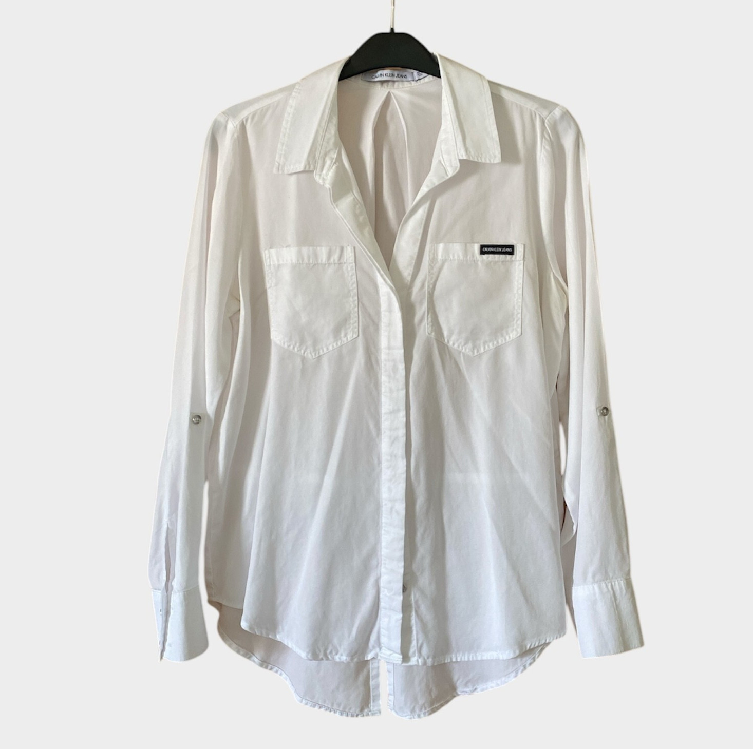 Calvin Klein Women Solid Button-Down Split-Back S… - image 1