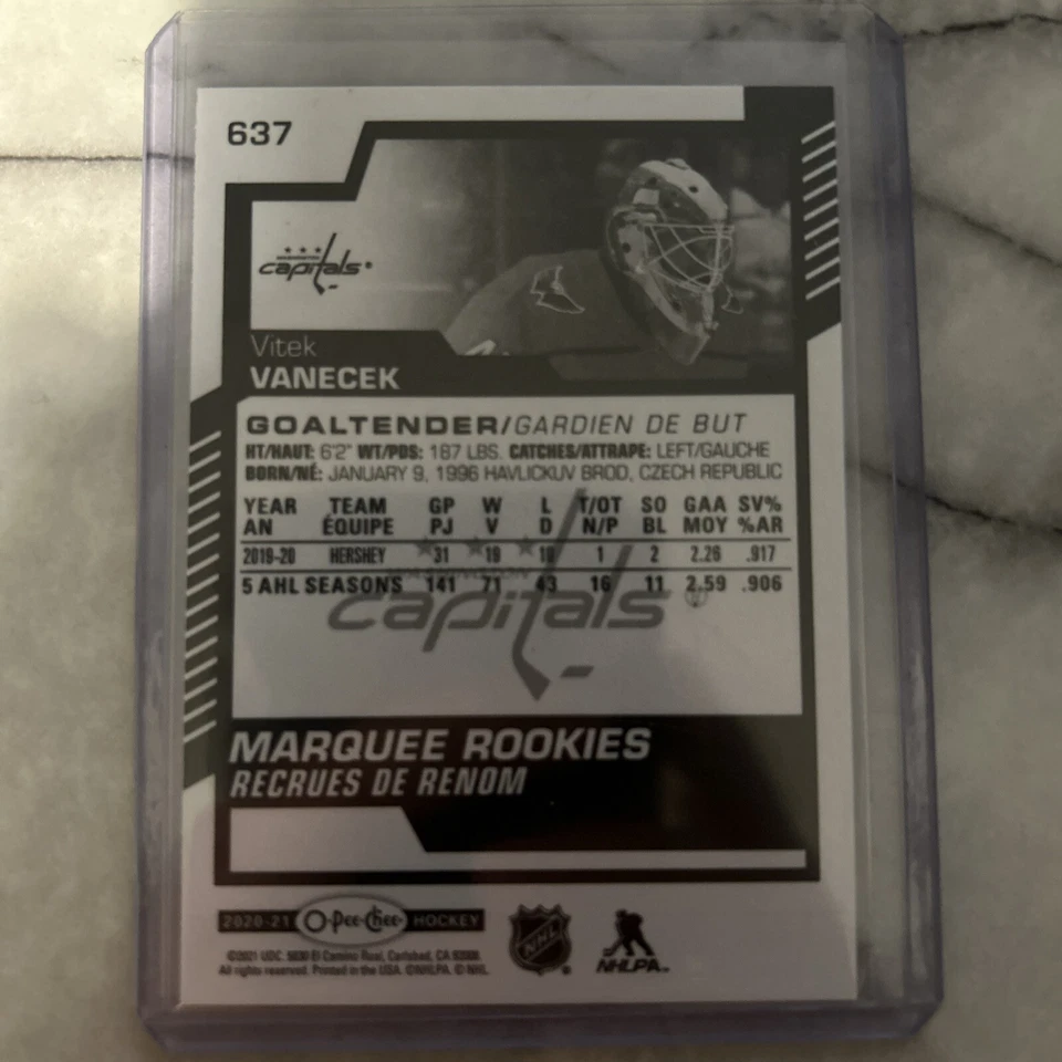 2020-21 Upper Deck - O-Pee-Chee Update Marquee Rookies #637 Vitek Vanecek (RC) - Image 2 of 2