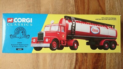 Camion Scammell Highwayman Avec Remorque-citerne ESSO - Jouet Corgi Classics 1:50 N°16302, Occasion Complet