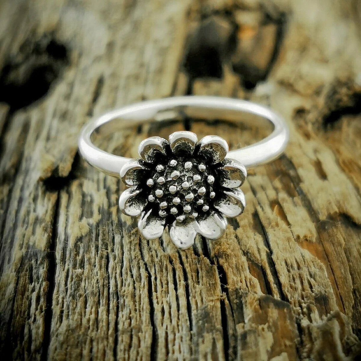 Sunflower sale ring silver