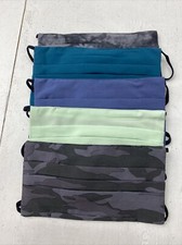 Athleta Everyday Masks 5 Pack Camo Teal Blue and Mint One Size Pack Of 5 NEW