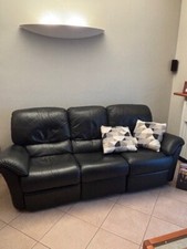 COMODISSIMO DIVANI&DIVANI PELLE NERO CON RECLINER