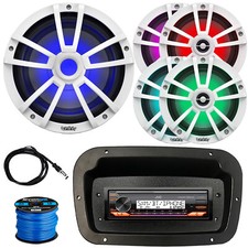 JVC Marine Bluetooth Receiver, 4x 6.5" Speakers, 10" 750 Watts RGB LED Subwoofer
