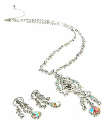 Anhänger Halskette, Ohrringe Schmuckset Swarovski Kristall Elements, Geschenk für Sie