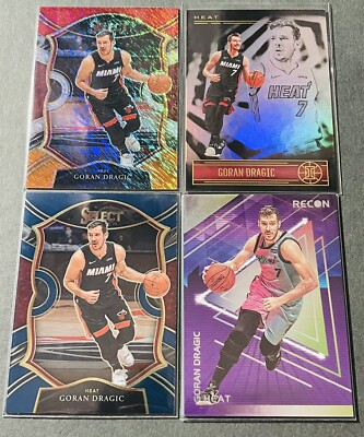 Goran Dragic 2020-21 Panini Select Concourse Shimmer Prizm - Heat/Nets Lot (4)