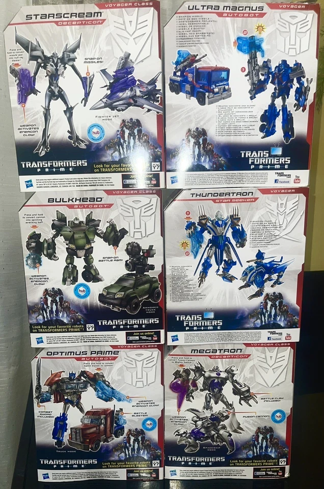 Transformers Prime Robots in Disguise 2011 Voyager Class Lot Of 6 Optimus, Megat - Image 2 of 4