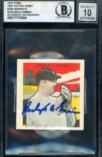 Burleigh Grimes Gem Mint 10 Beckett BAS Signed 1933 Tattoo Robit 1973 TCMA Repri