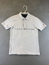 Tommy Hilfiger shirt Spell Out youth M 12-14 Polo White / 92-7