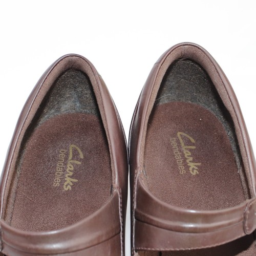 Clarks Womens Mary Jane Pump Size 10 M Brown Leather Block Heel Retro Shoe - Picture 11 of 13