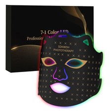 SDKWDH 7-Color LED Light Therapy Face Mask Silicone USB Adjustable Strap