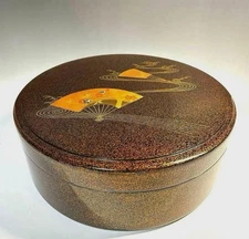 Wajima Nuri Sanzyuzo Tea Cabinet Pear Ground Fan Maki-e 33cm 11.7cm