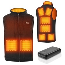 Beautiq Heated Vest for Men, Fleece with Battery, 16000mAh 7.4V Medium, Black 