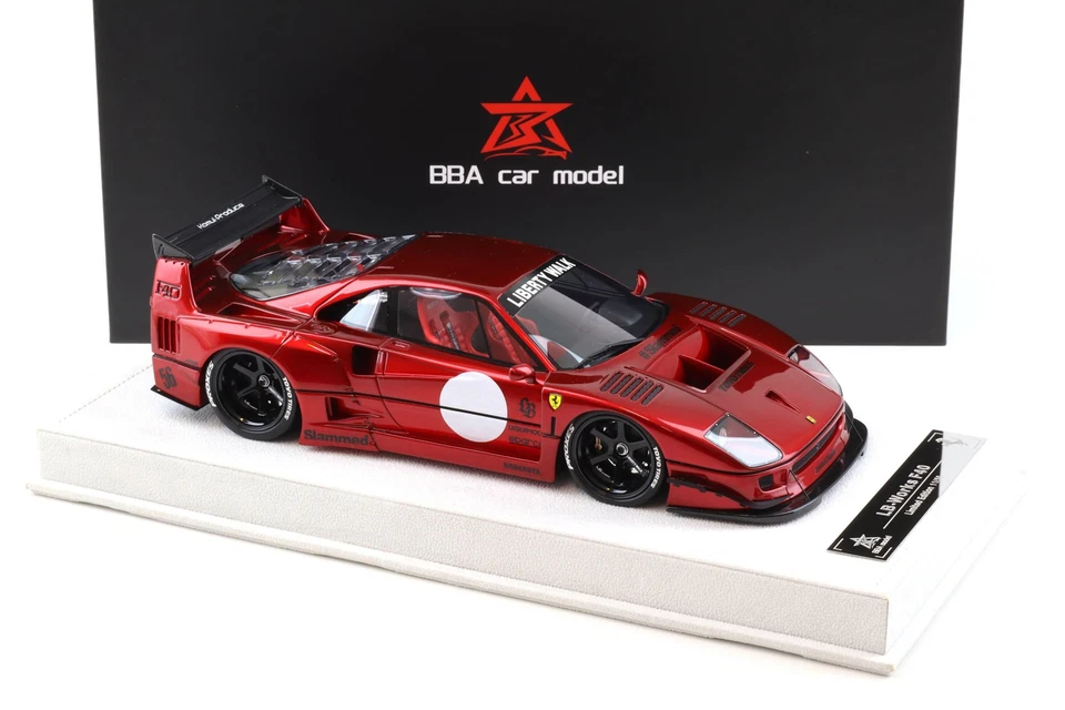 Modellino BBA 1:18 Ferrari F40 LB Works LBWK rosso metallizzato con display - Limited 50 - Immagine 2 di 4