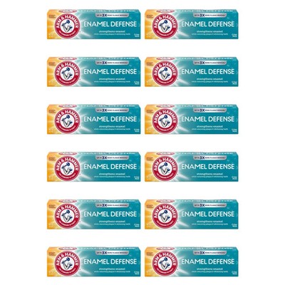12-PACK Arm & Hammer Enamel Defense Toothpaste 4.3 oz Tube Crisp Mint Fluoride