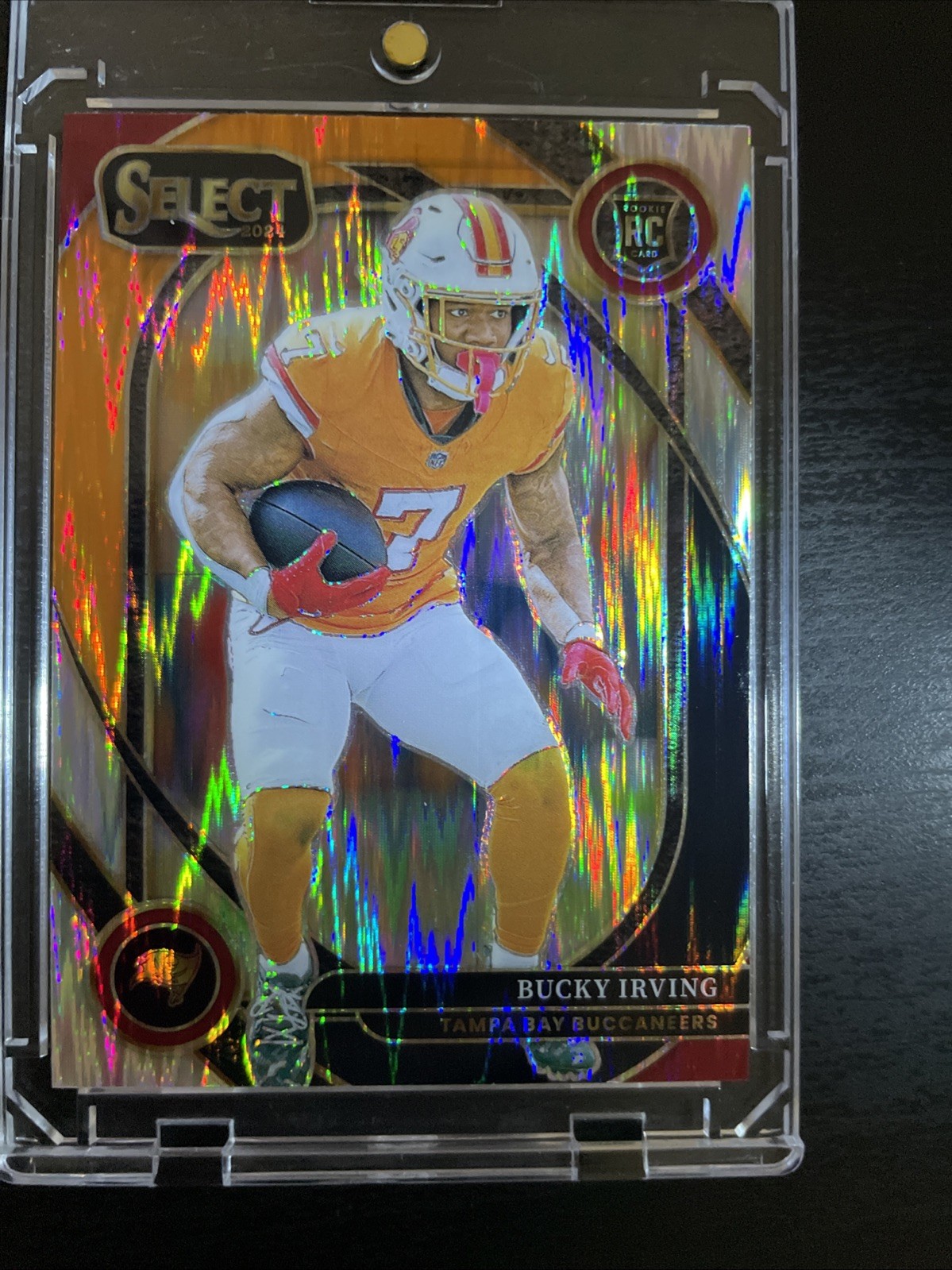 2024 Panini Select - Club Level Bucky Irving #239 Black/Orange Shock Prizm (RC)